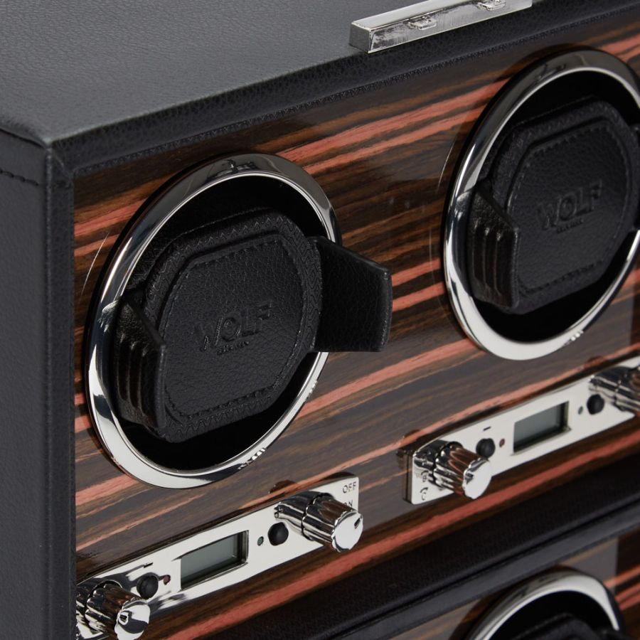 Closer view of Wolf 1834 Roadster 4 Piece Watch Winder 459156