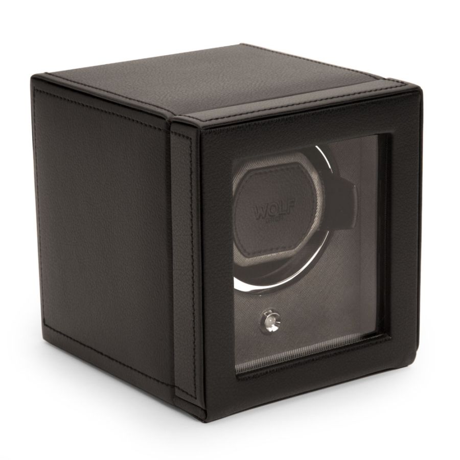 Side vew of Wolf 1834 Cub Single Watch Winder with Cover 461103