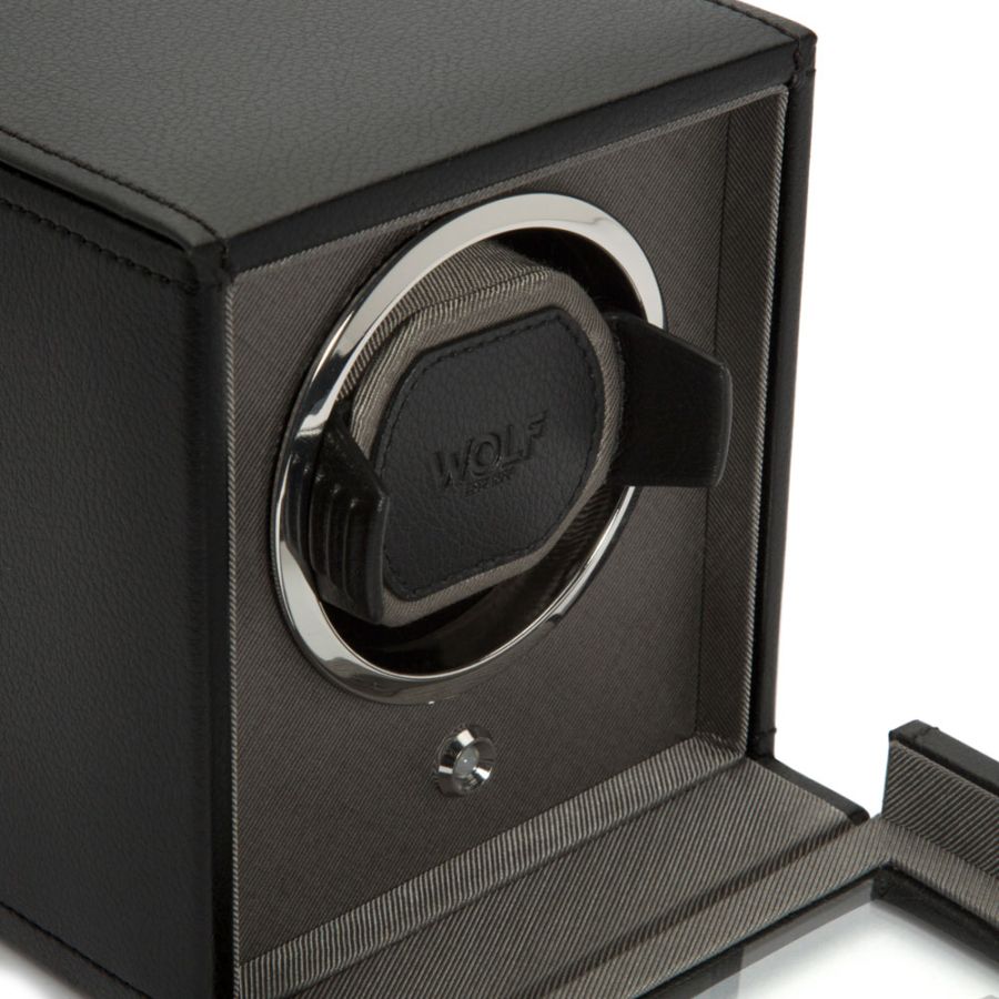 Close up view Wolf 1834 Cub Single Watch Winder with Cover 461103