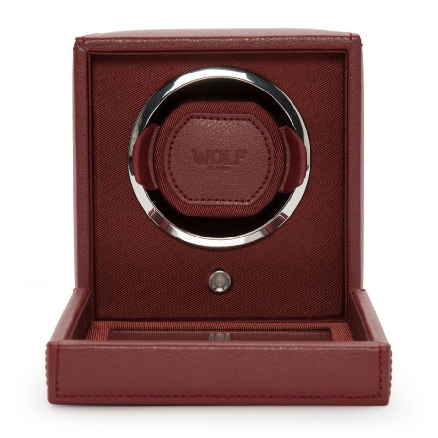 Front with open view of Wolf 1834 Cub Single Watch Winder with Cover 461126