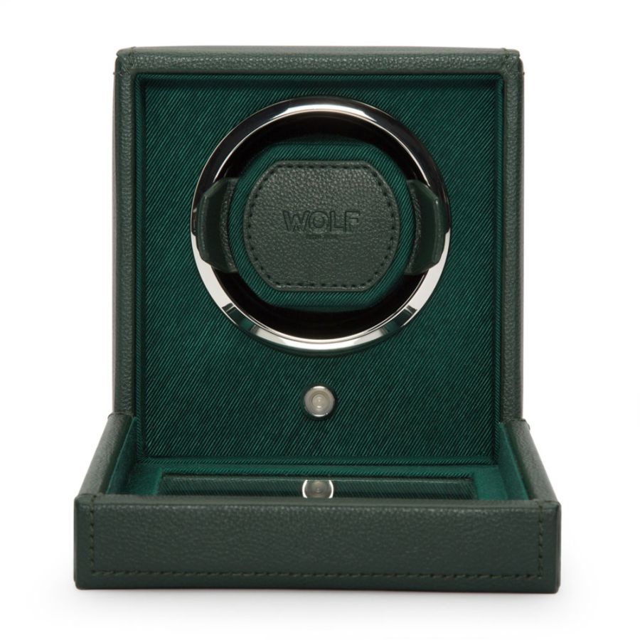 Open view of Wolf 1834 Cub Single Watch Winder with Cover 461141