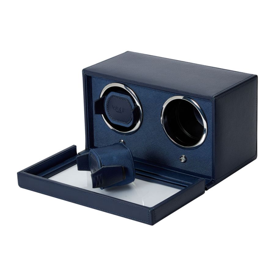 Side View of Wolf 1834 Cub Double Watch Winder with Cover 461217
