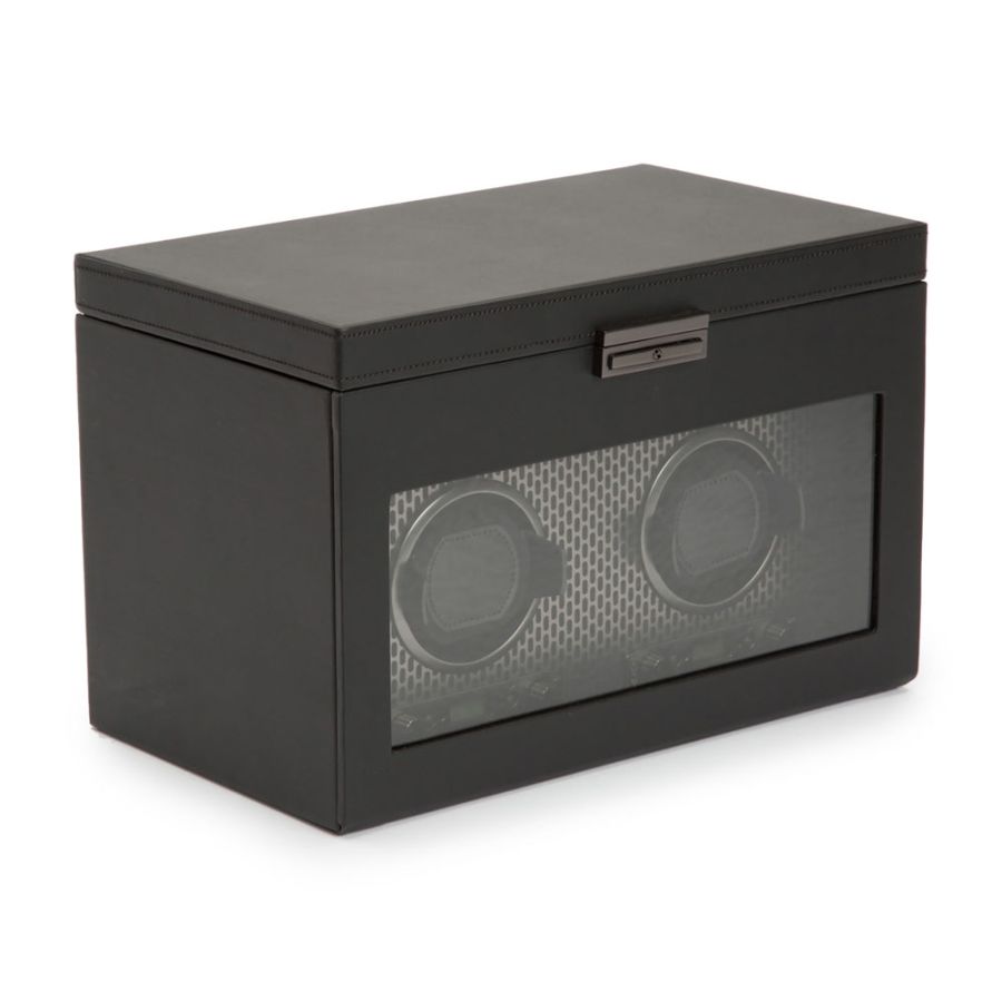 Side View of Wolf 1834 Axis Double Watch Winder With Storage 469303