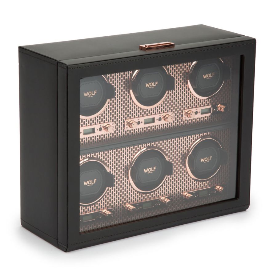 Side view of Wolf 1834 Axis 6 Piece Watch Winder 469616