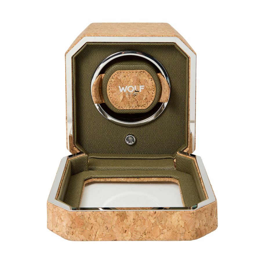Open view of Wolf 1834 Cortica Single Watch Winder 668161