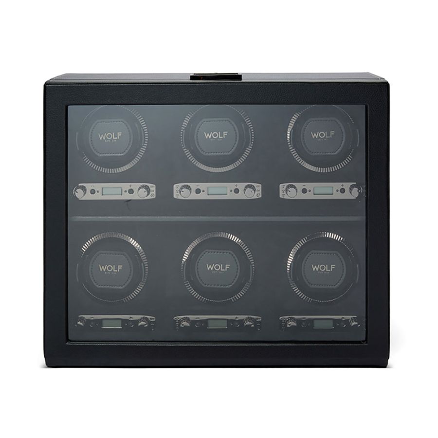 Front view of Wolf 1834 British Racing 6 Piece Watch Winder 792402