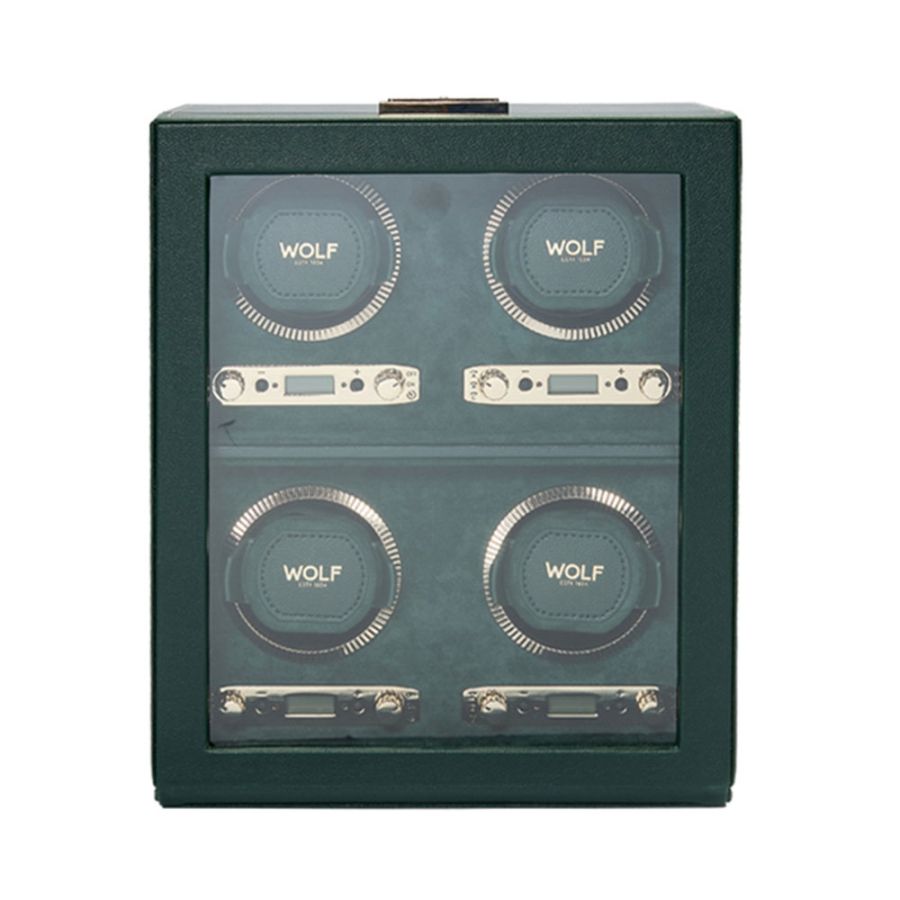 Front view of Wolf 1834 British Racing 4 Piece Watch Winder 793041