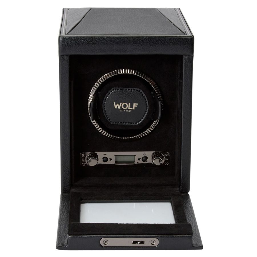 Open View Of Wolf 1834 British Racing Single Watch Winder.