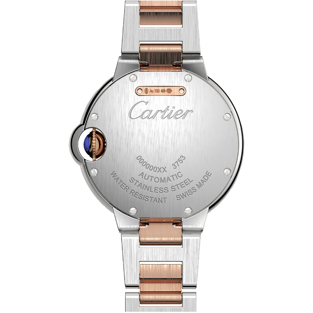 Back view Cartier Ballon Bleu Steel & Gold 33mm W2BB0032