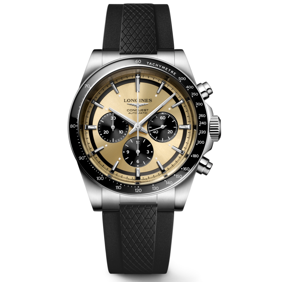 Longines Conquest Chronograph Sunray Brown 42mm L38354329 Front View