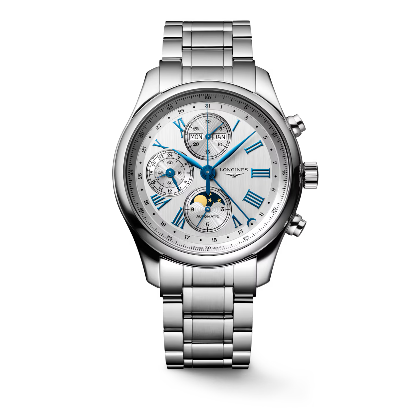 Front View of Longines Master Collection Chrono Moonphase 42mm L26734716