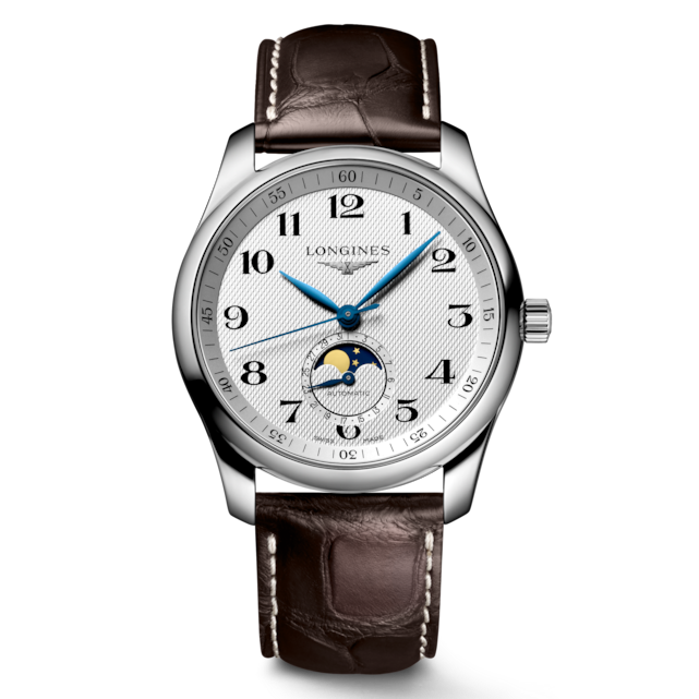 Master Collection 40mm Stainless Steel on Brown Alligator Leather Strap with Moon Phase