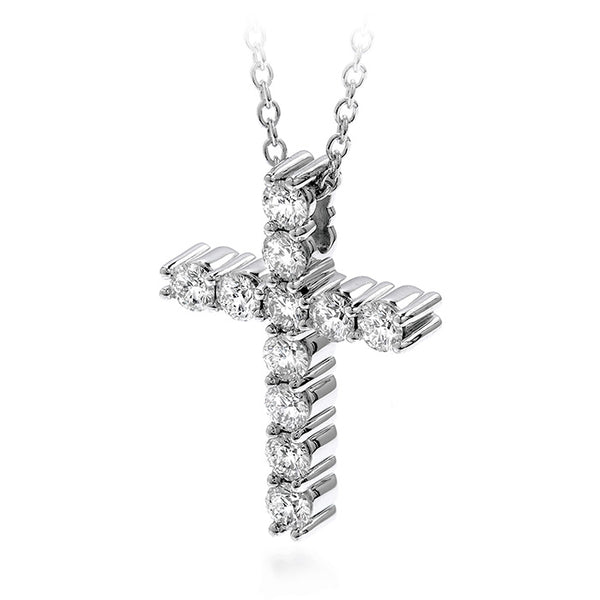 Side View of Whimsical Cross Pendant Necklace