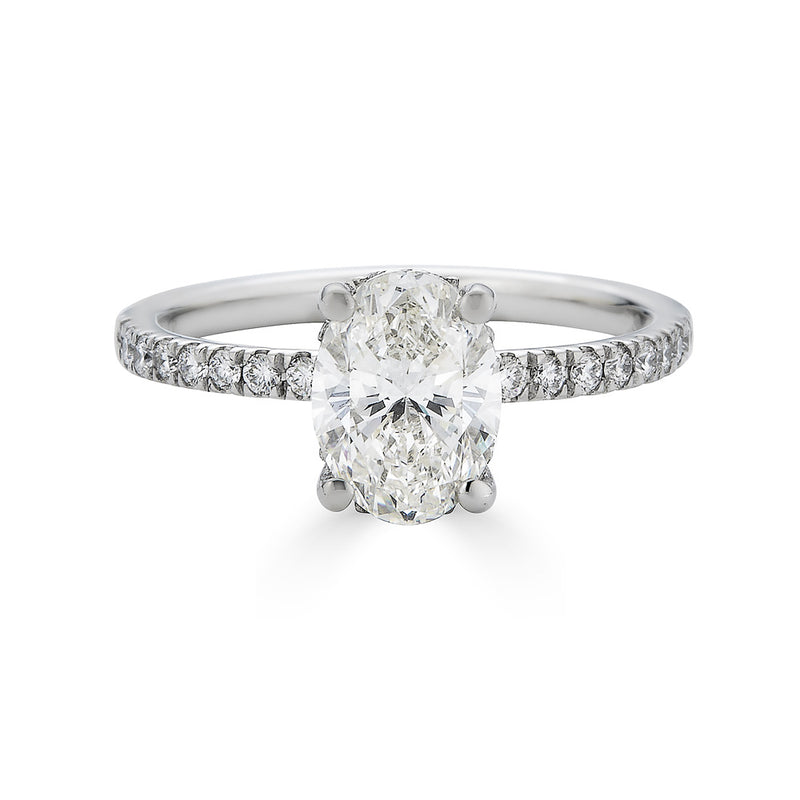 Oval with Hidden Halo Diamond Band