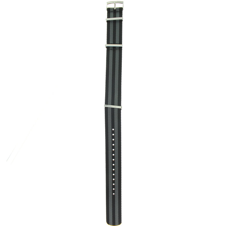 OMEGA NATO POLY BLACK/GREY BAND+BUCKLE 22MM