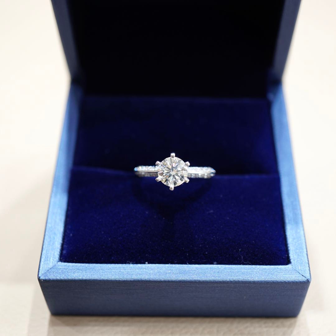 Micropave Knife Edge Engagement Ring