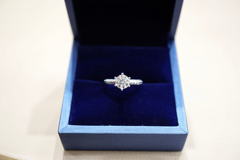 Micropave Knife Edge Engagement Ring