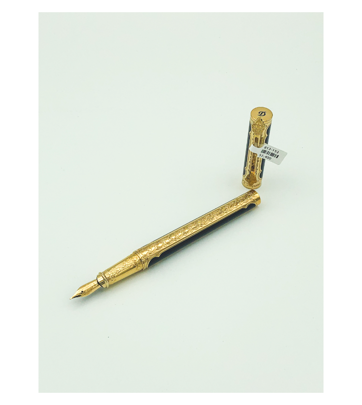 S.T. Dupont Limited Edition 1001 Nights Neo-Classique Gold & Blue Lacquered Fountain Pen with 18k Nib - 141016