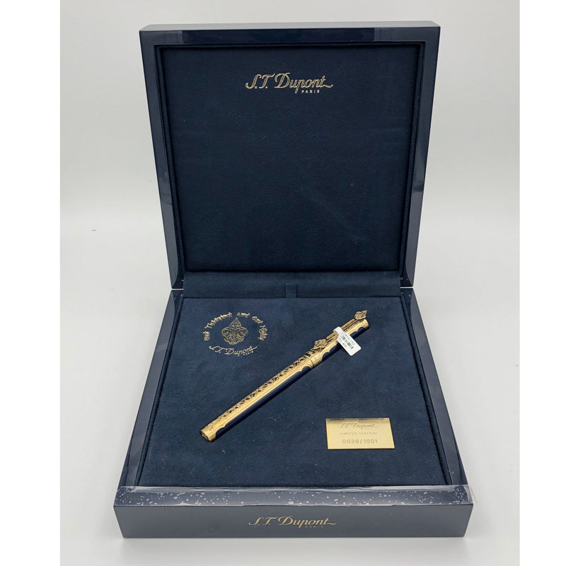 S.T. Dupont Limited Edition 1001 Nights Neo-Classique Gold & Blue Lacquered Fountain Pen with 18k Nib - 141016