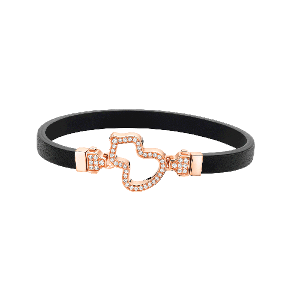 Qeelin Wulu Bracelet Black Calf Leather