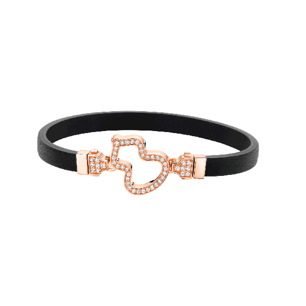 Wulu Black Calf Leather Bracelet