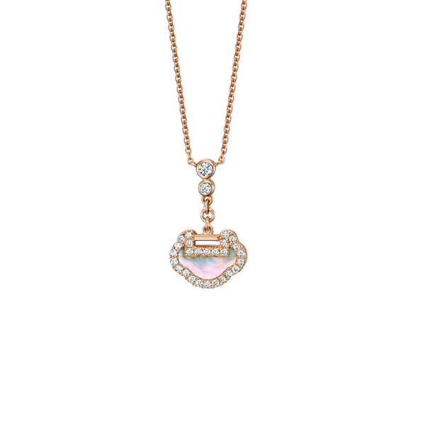 Qeelin Petite Yu Yi Necklace with Mother of Pearl YY-NL0003B-RGDMOP YYNPT3ERGMP