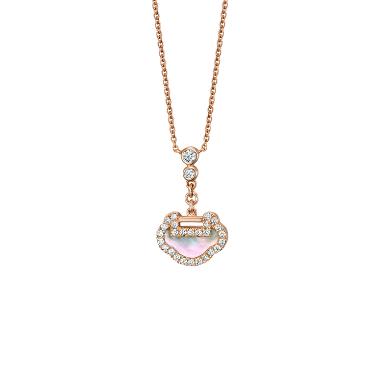 Qeelin Petite Yu Yi Necklace with Mother of Pearl YY-NL0003B-RGDMOP YYNPT3ERGMP