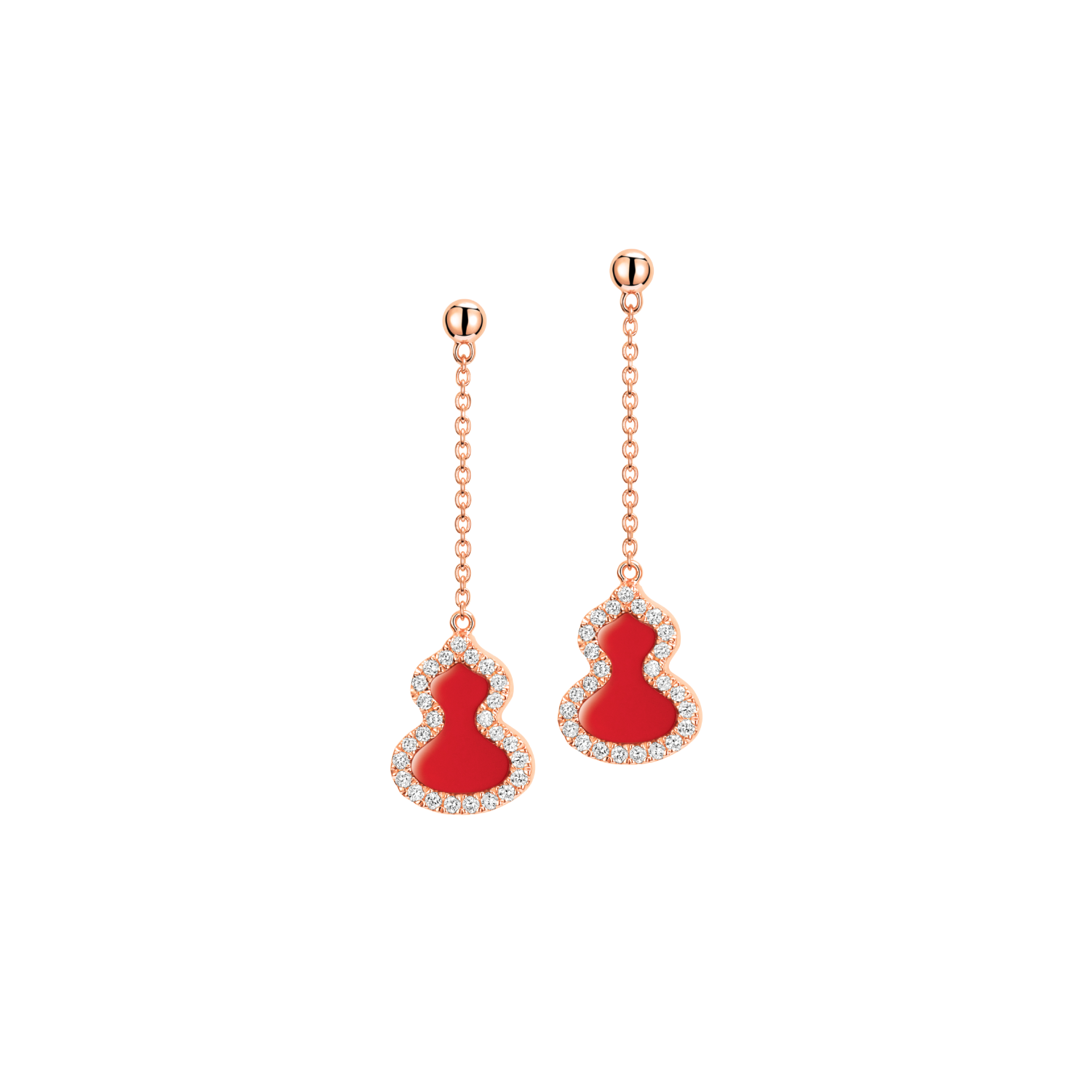 Qeelin Petite Wulu Earrings in Red Agate WU-ER0003D-RGDRA WUEPT3DRGRA