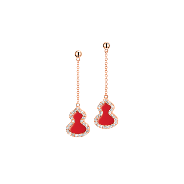 Qeelin Petite Wulu Earrings in Red Agate WU-ER0003D-RGDRA WUEPT3DRGRA