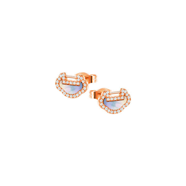 Qeelin Yu Yi Ear Studs in Mother of Pearl YY-ERSD0003A-RGDMOP - Carat & Co. New York YYEPT3BRGMP