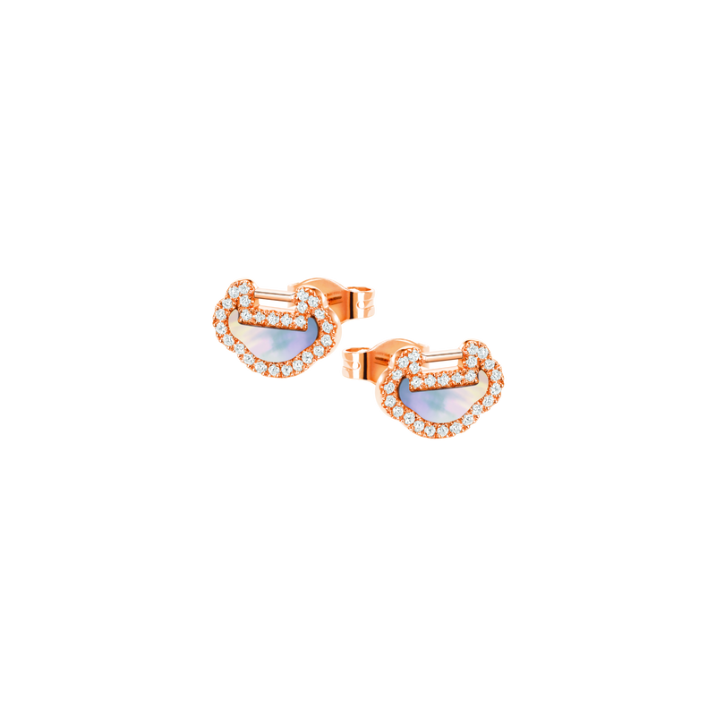 Qeelin Yu Yi Ear Studs in Mother of Pearl YY-ERSD0003A-RGDMOP - Carat & Co. New York YYEPT3BRGMP