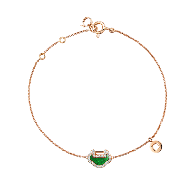 Qeelin Petite Yu Yi Necklace with Jade YY-BR0002G-RGDGJE YYBPT2ERGJE