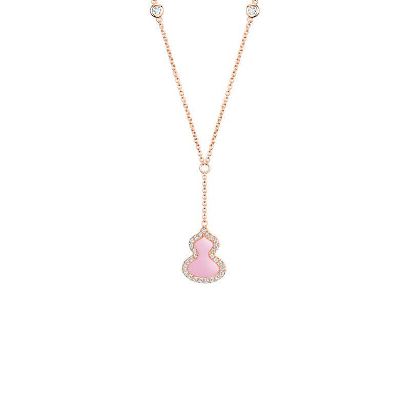 Petite Wulu Necklace Pink Opal