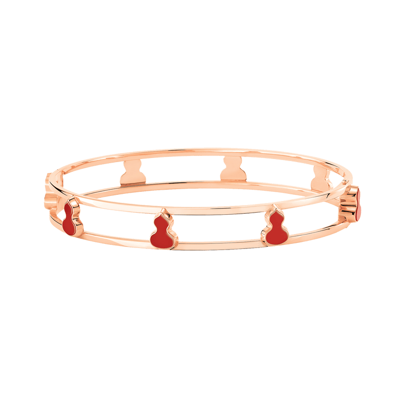 Qeelin Wulu Bangle in Rose Gold and Red Agate