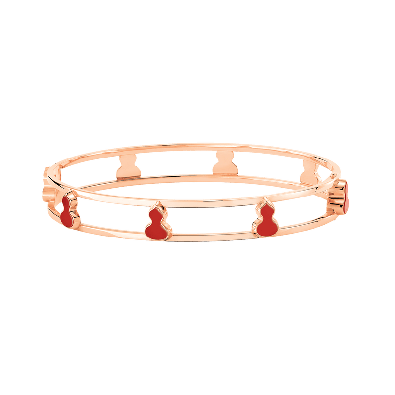Wulu Bangle Rose gold with Red agate