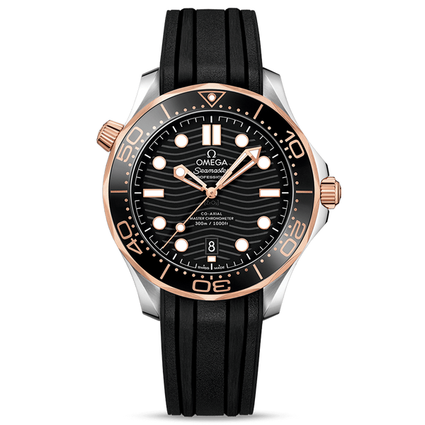Omega Diver 300M Co-Axial Master Chronometer 42 mm Sedna Gold & Steel Rubber Strap