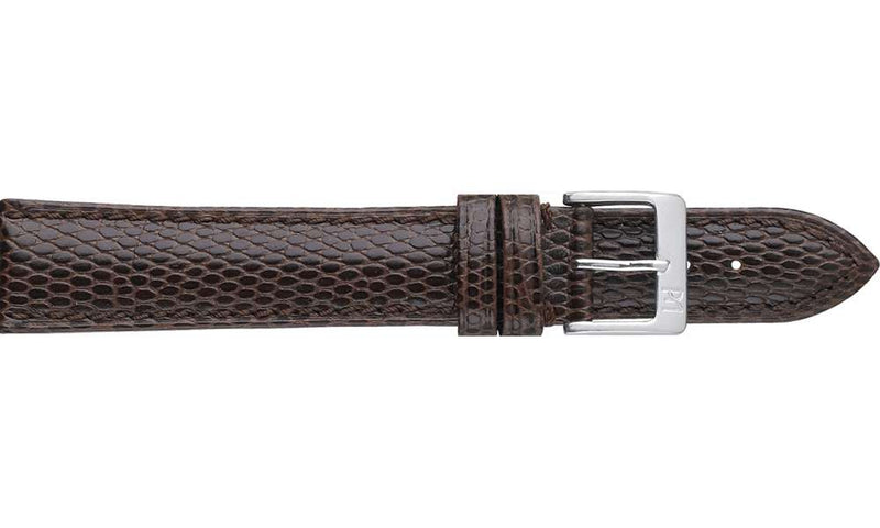 Lizard Grained Leather Brown Watch Strap