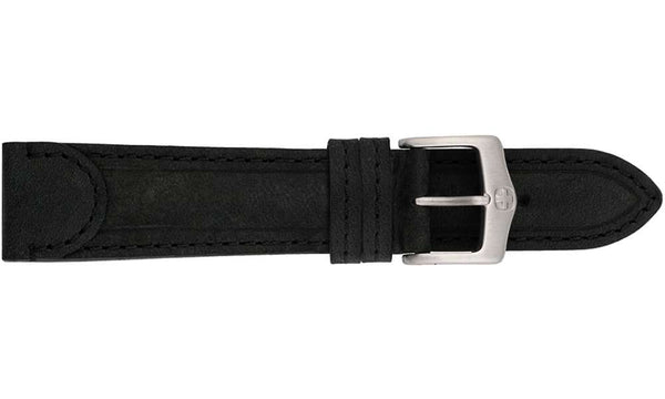 Tab End Leather Watch Strap Black