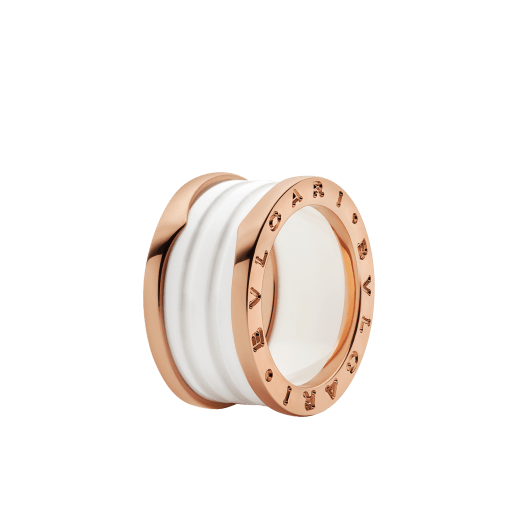 BVLGARI B.zero1 White Ceramic Ring 345836 AN855564 Size 53