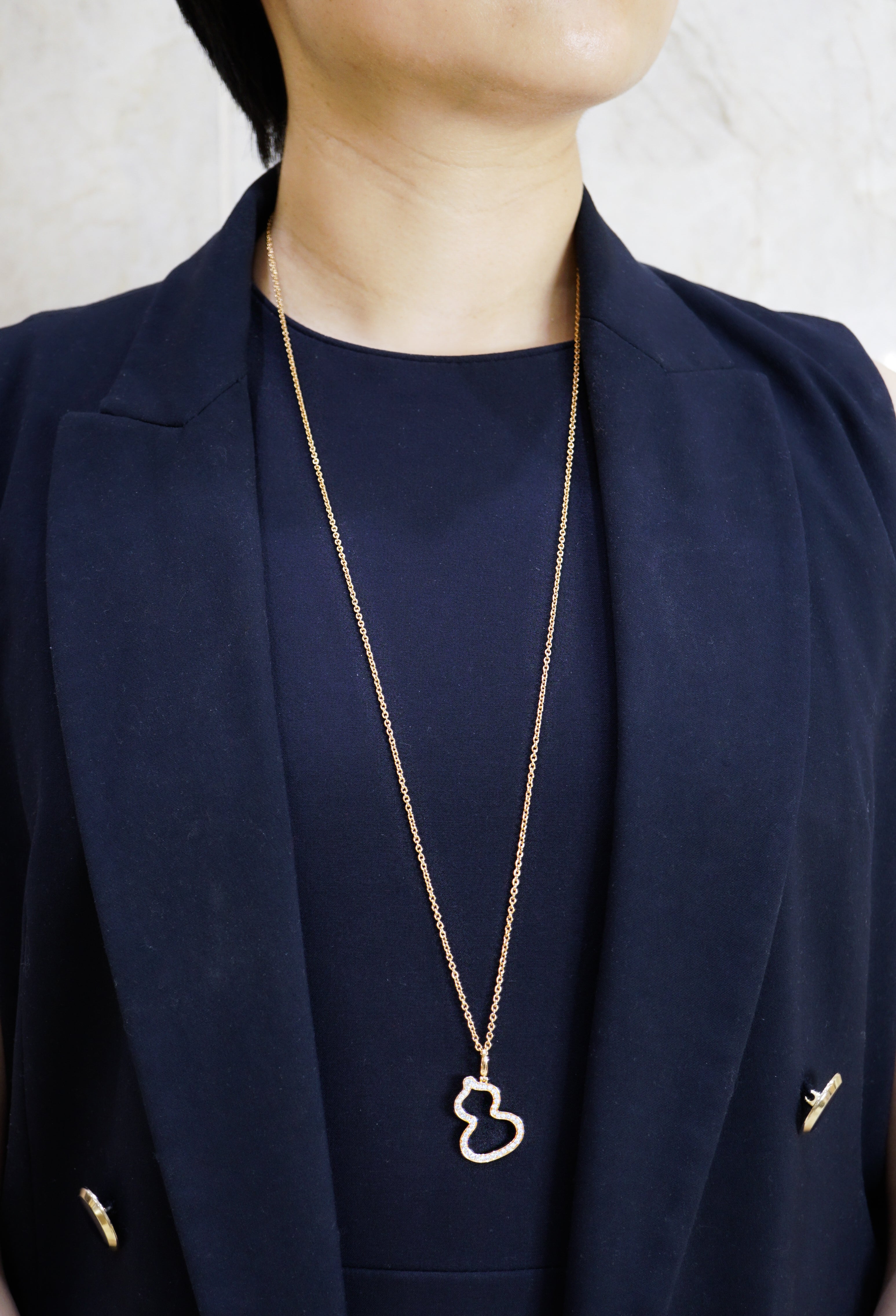 Qeelin Wulu Pendant Large Rose Gold Diamonds WUP25AARGDI