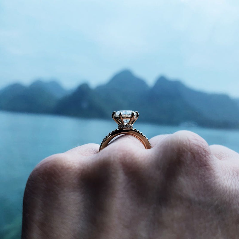 Round Hidden Halo Diamond Engagement Ring