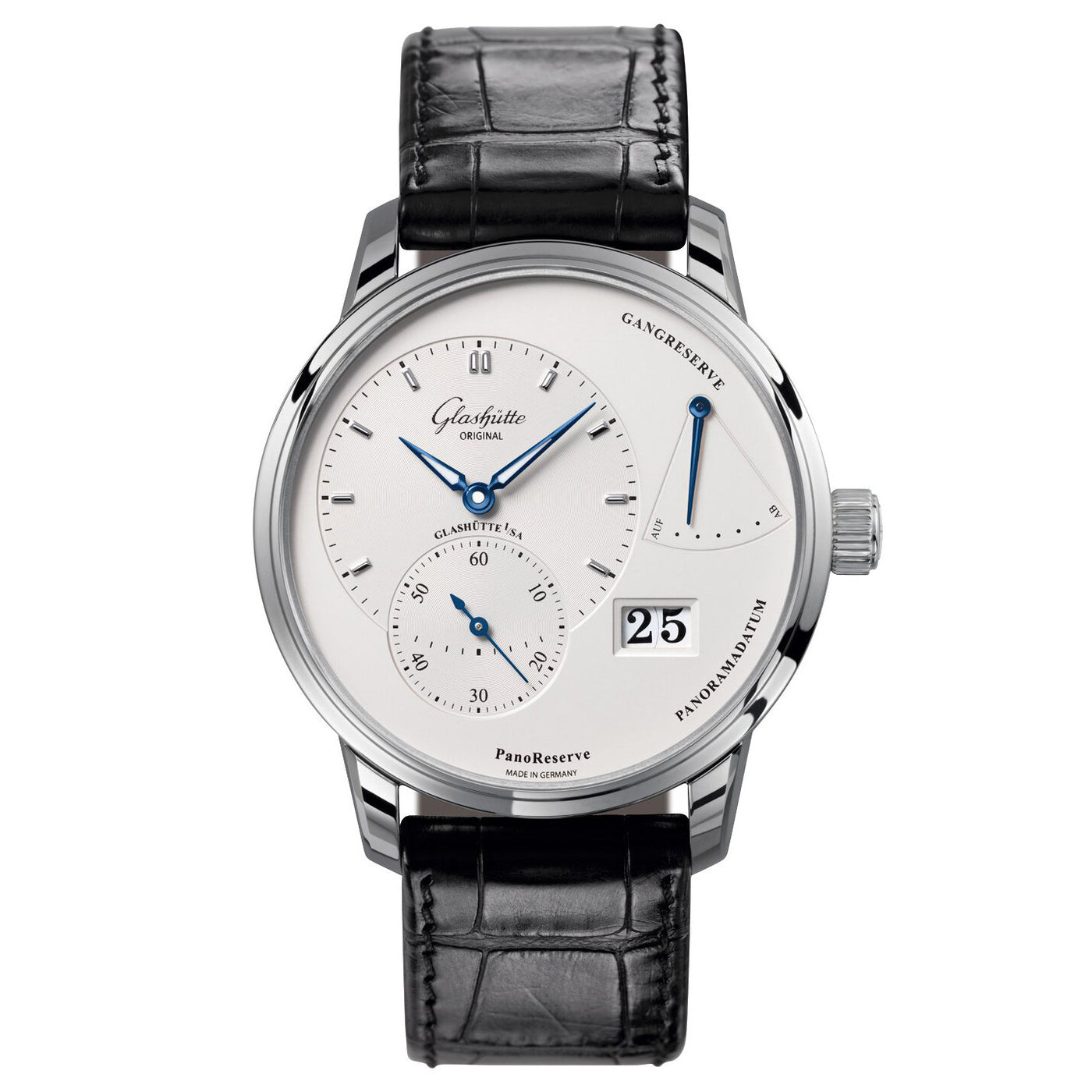 Glashütte Original PanoReserve Silver Dial Manual Watch 1-65-01-22 