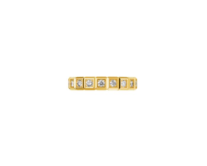 Ice Cube Pure Half-Set Yellow Gold Ring 829834-0039