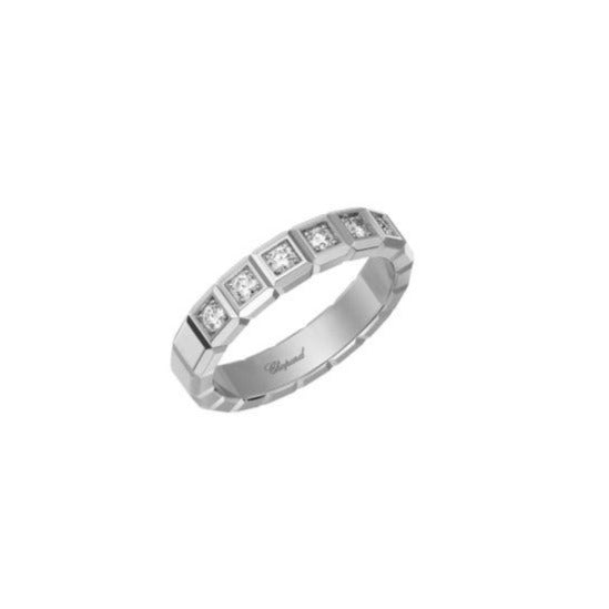 Ice Cube Pure Half-Set White Gold Ring 829834-1039