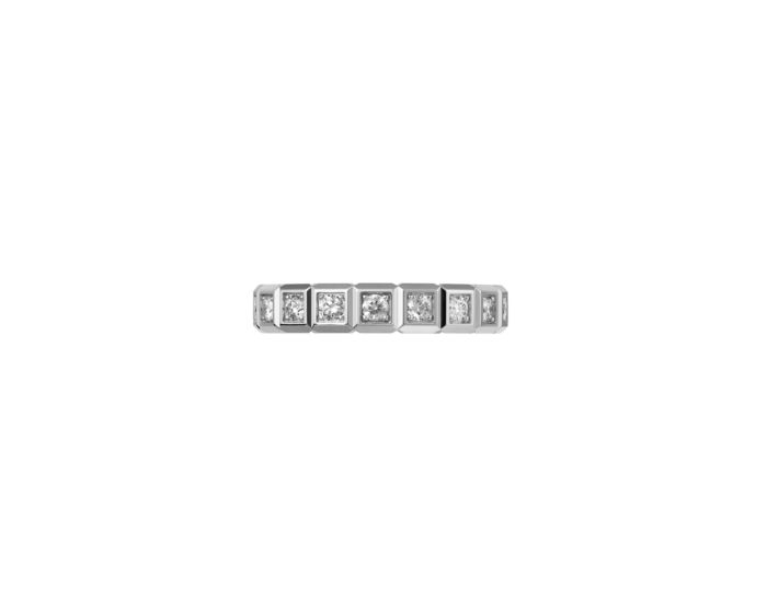 Ice Cube Pure Half-Set White Gold Ring 829834-1039