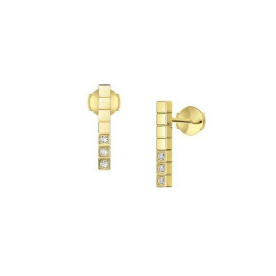 Ice Cube Pure Half-Set Yellow Gold Earrings 837702-0002