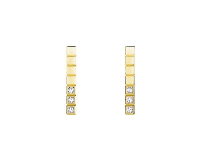 Ice Cube Pure Half-Set Yellow Gold Earrings 837702-0002