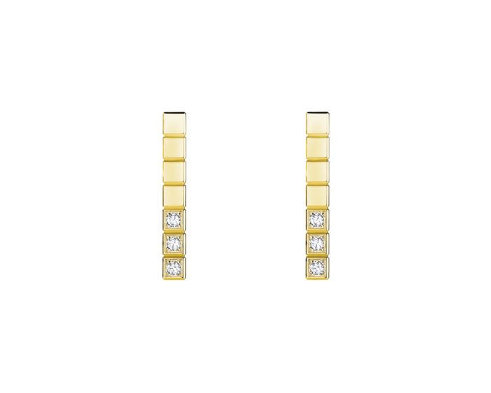 Ice Cube Pure Half-Set Yellow Gold Earrings 837702-0002