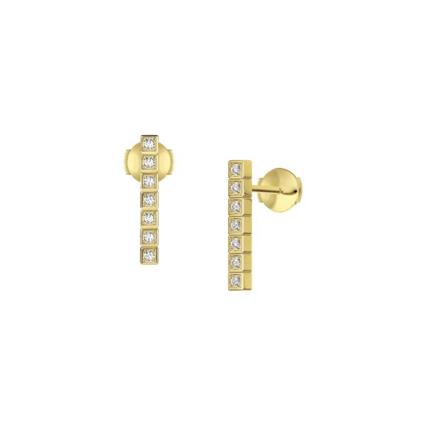 Ice Cube Pure Full-Set Yellow Gold Earrings 837702-0003