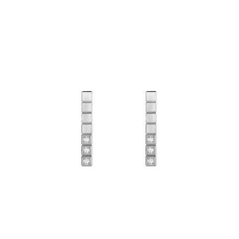 Ice Cube Pure Half-Set White Gold Earrings 837702-1002